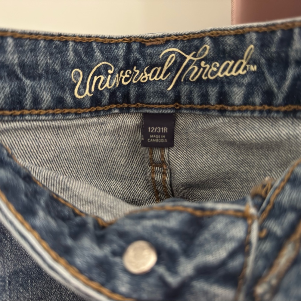 Blue Denim Cutoff Shorts - Picture 2 of 3